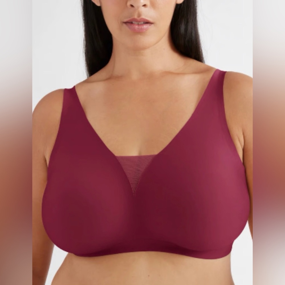 Knix Revolution Shadow Mesh Bra XL++ in burgundy